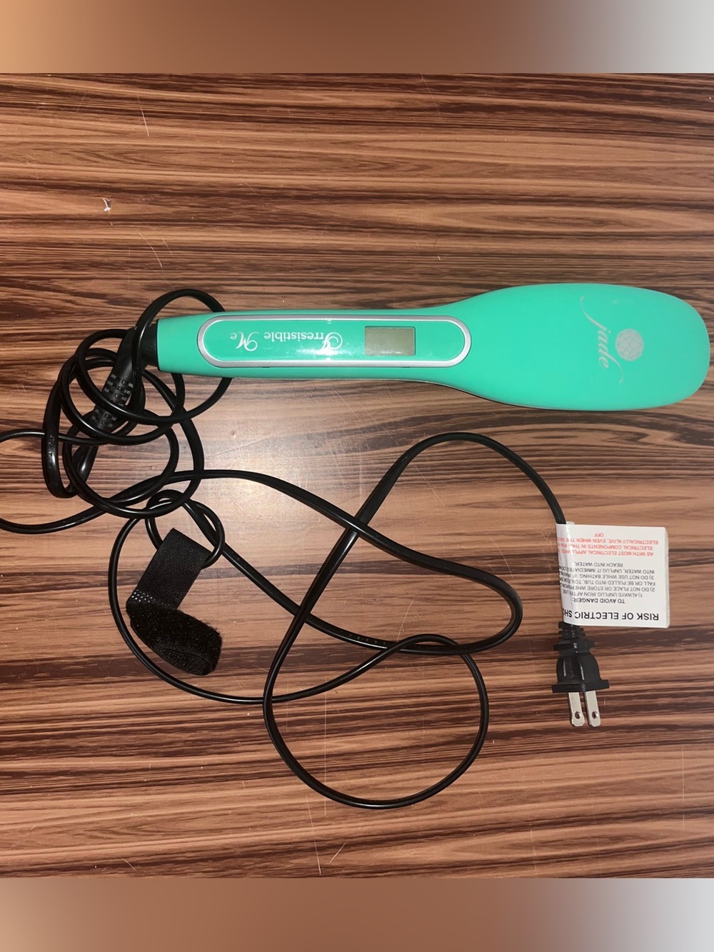 Irresistible Me Teal Ceramic Flat Iron Brush with Digital Display